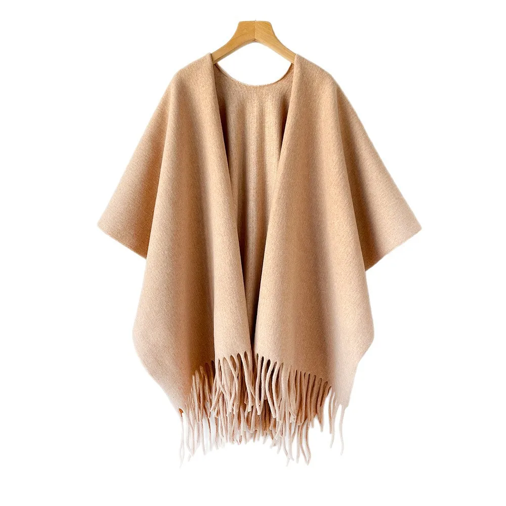 Winter Shawl Cape Womens Thick - Woven Scarf Blanket 评论和价格