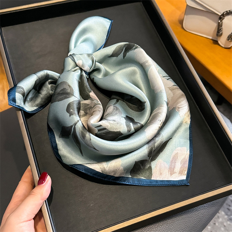 100% Silk Scarf Bandana Women  - Scarf Silk Square 评论和价格