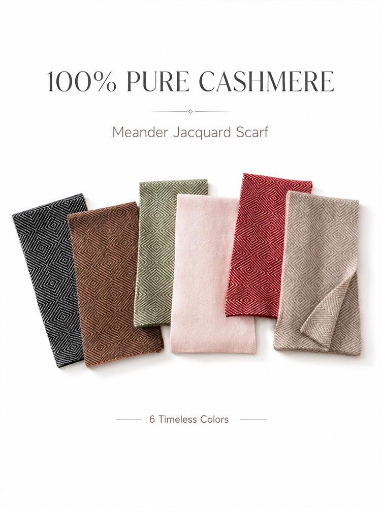 100% Cashmere Scarf Jacquard S - Muffler Men Wool 评论和价格