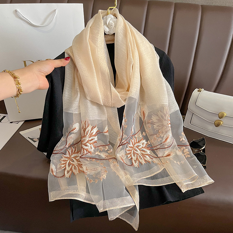 Spring Summer Solid Silk Scarf - Woven Scarf Blanket 评论和价格