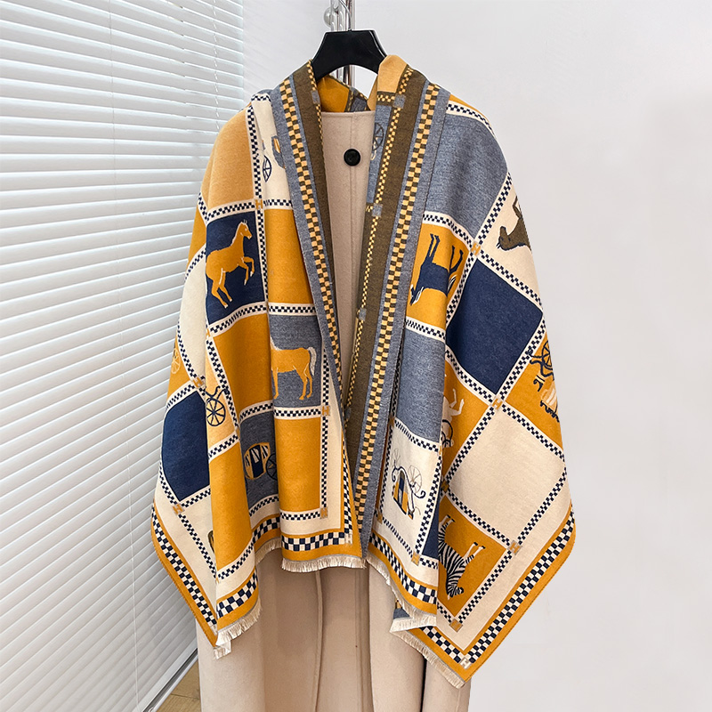 Luxury Warm Poncho Cashmere Wi - Woven Scarf Blanket 评论和价格