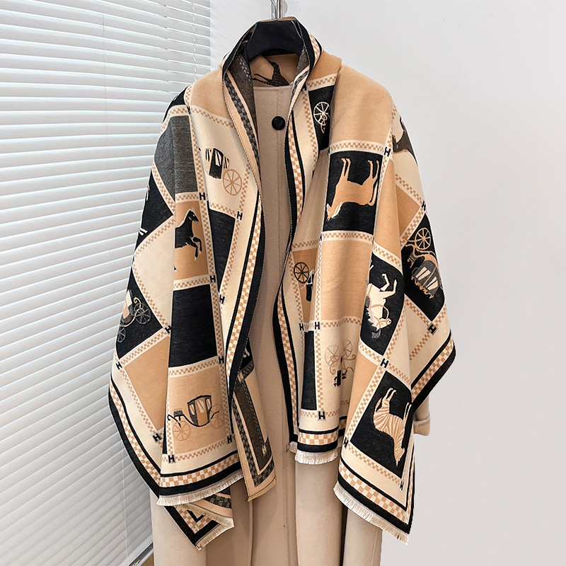 Luxury Warm Poncho Cashmere Wi - Woven Scarf Blanket 评论和价格
